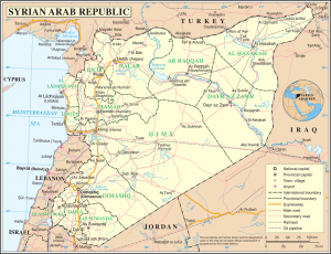 Map of Syria. 