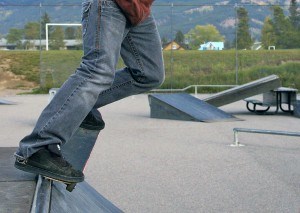 J-Town Session - Local skateboarder, Clayton Tapp, stalls on the coping over the weekend.