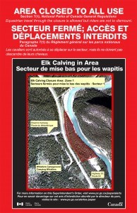 Elk calving closure area. Provide by Parks Canada. 