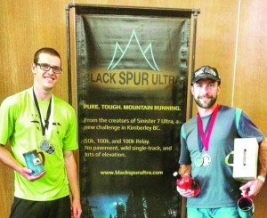 Jasperites Jean-Yves Doucet (left) and Bruno Bergeron took on Kimberley, B.C.’s Black Spur Ultra, Aug. 20. Bergeron dominated the race, coming in first place while Doucet snagged the third place title. Submitted photo
