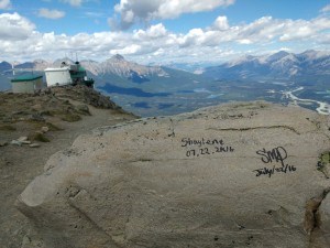 he Friends of Jasper are conerned about the growing amount of vandalism at the top of Whistlers Mountain. Submitted photo. 