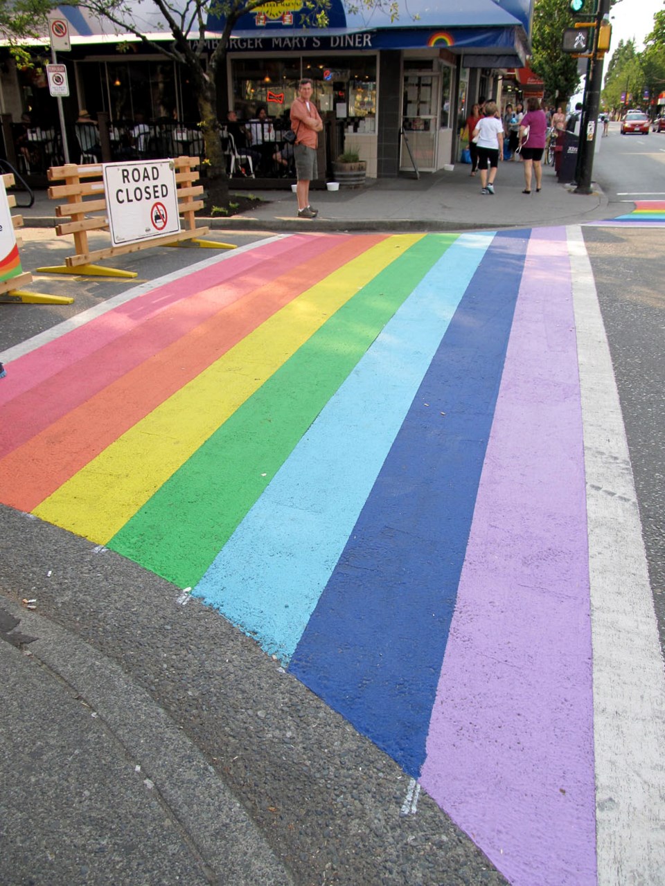 OUT Jasper is raising money to paint a rainbow crosswalk like this one here pictured in Vancouver, B.C. D. Mitchell photo. 