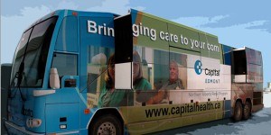 A new three-unit permanent dialysis service in Hinton will replace the Alberta Health Services dialysis bus, like the one pictured here, which serves the West Yellowhead region. ACI Architechs 