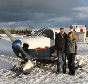 Dennis Stoesz and his wife Ila Gamblin settled down in Hinton in September, opening the region’s only flight school.  K. Byrne photo. 