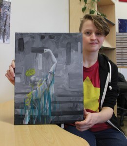 Grade 12 student Oriana Clark is one of 22 students who will display their works at the Jasper Art Gallery Feb. 24-26. P. Clarke Photo