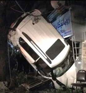 In February 2015, Reham Al Azem and her mother, Omayea El Marawi, were sitting at a café in Damascus when this vehicle crashed into a café nearly killing El Marawi. The driver of the vehicle was never charged. Submitted photo