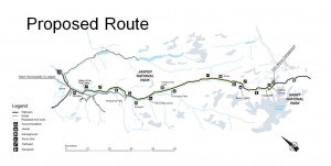The proposed bike trail will parallel Highway 93 also known as the Icefields Parkway. Parks Canada image.  