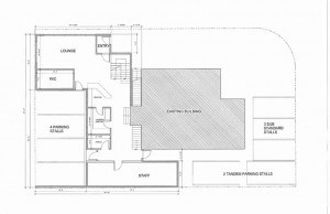 Parks Canada approved the Downtown Hostel’s development plan (pictured here) in November. The original proposal included five parking stalls in front of the building on Patricia Street, but the municipality opposed the plan because it would require vehicles to cross a busy sidewalk.