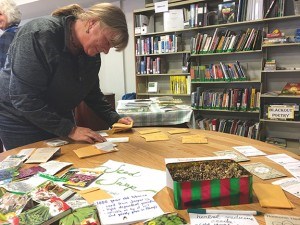 About 30 people turned out for Seedy Saturday on April 15, eager to learn about creating a local seed library.  Supplied photo.