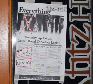 This poster mysteriously appeared on the 51's door on April 6. C. Gilbert photo. 