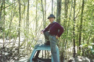 Vonna Arsenault in her element in Tête Jaune where she owned an acreage with her husband Leo. Photo provided. 
