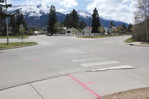 The intersection ofMiette Avenue and Turret Street  is slated to become a four-way stop. P. Clarke photo.
