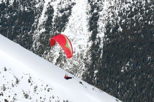 Well known Canadian paraglider Will Gadd launched off Whistlers Mountain to mark the first paraglide flight in a Canadian national park on May 9, 2015. The two-year pilot project wrapped up last month. File photo.