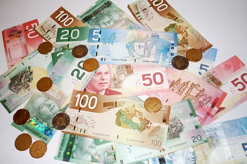 "Canadian Bills/Coins" by anitakhart is licensed under CC BY-NC-ND 2.0