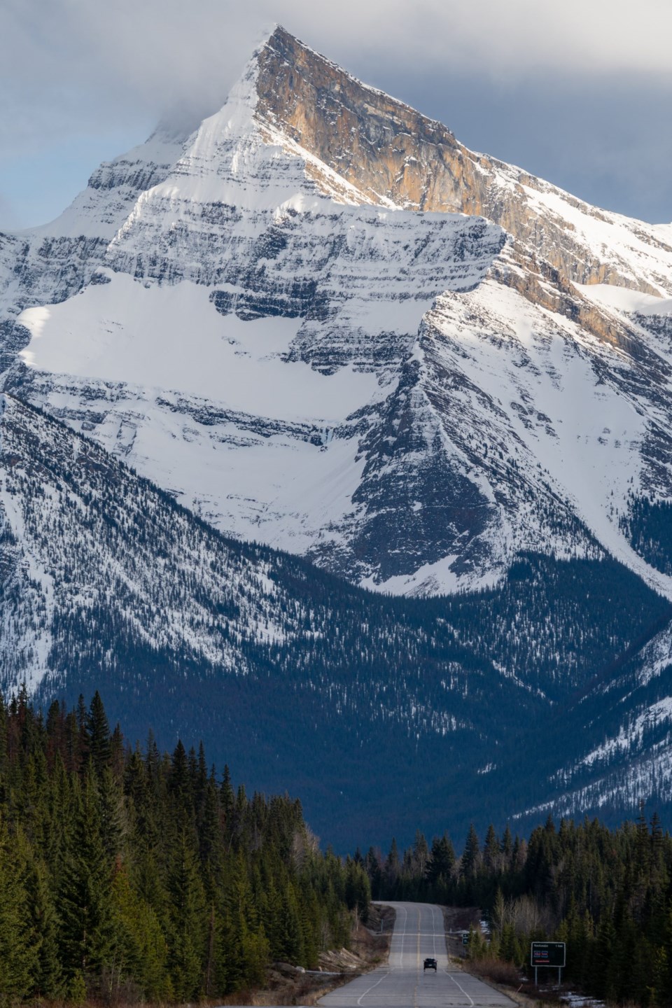 Icefields Parkway appraoches Mt. Christie
