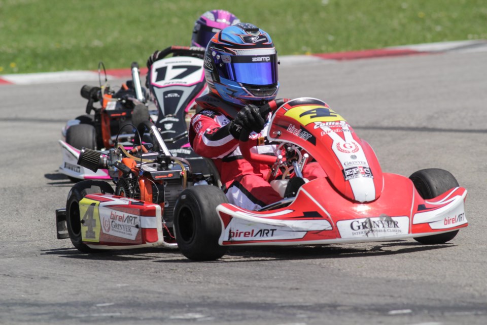 A pair of seven-year-old drivers tear up the track at Flamboro Speedway. The Waterloo Regional Kart Club kicks of its 2024 season this Saturday.