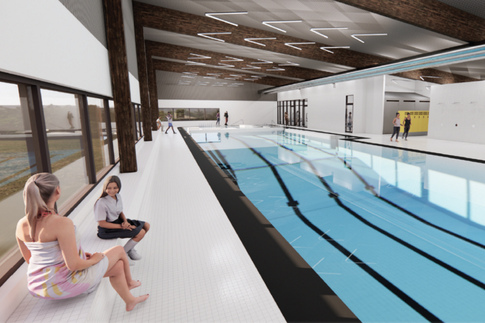 An artist's rendering of what the replacement to the Flin Flon Aqua Centre may look like, as prepared by Ernst Hansch Construction.