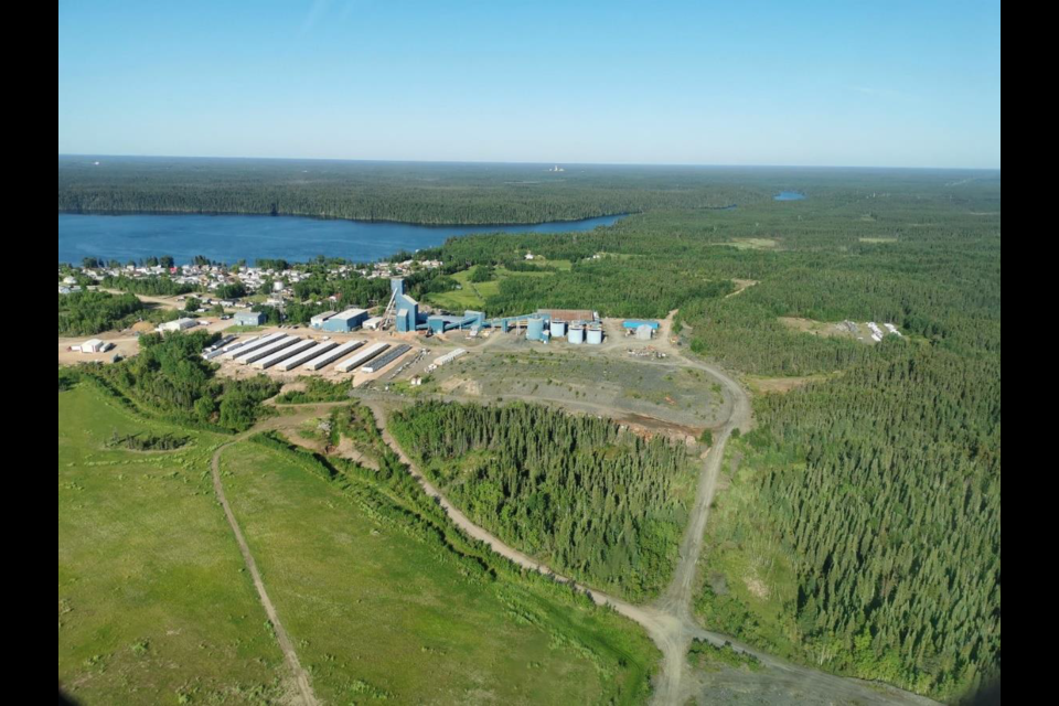 The site of the New Britannia gold mill, seen from the air north of Snow Lake. The mill officially reopened Oct. 19. 