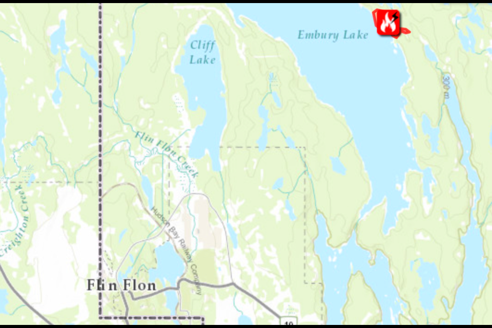 The Manitoba Fireview map (as of Oct. 6) shows the small fire near Trout Lake.