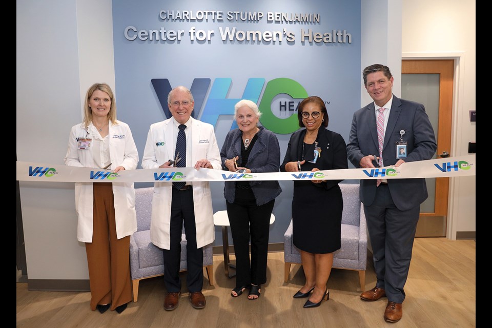 Scene from the ribbon-cutting of VHC Health's Charlotte Stump Benjamin Center for Women's Health. 
