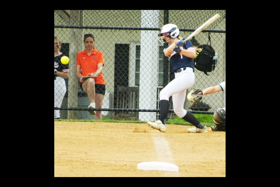 Potomac School's Paige Schedler had a couple of hits against Flint Hill.