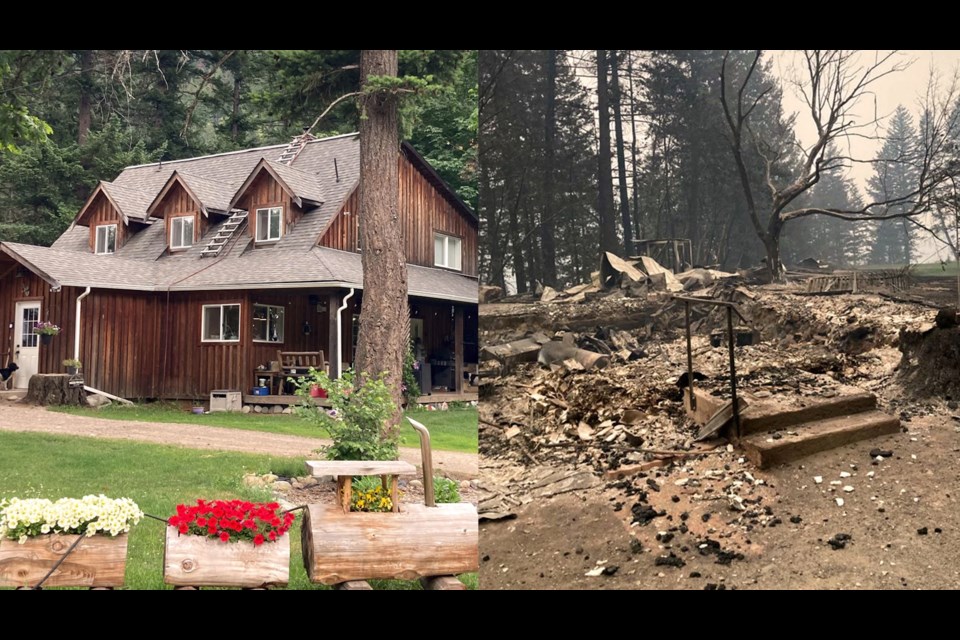 Kookipi wildfire caused significant damage to people's house and property in Keefers on August 17 2023.