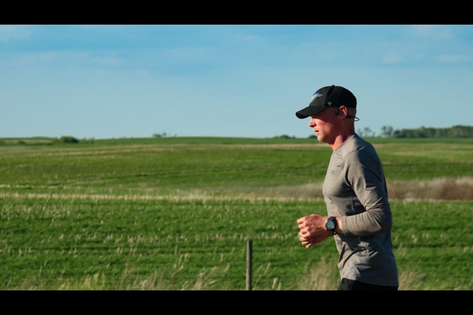 Ryan Keeping running during his cross-Canada journey on June 11, 2024.