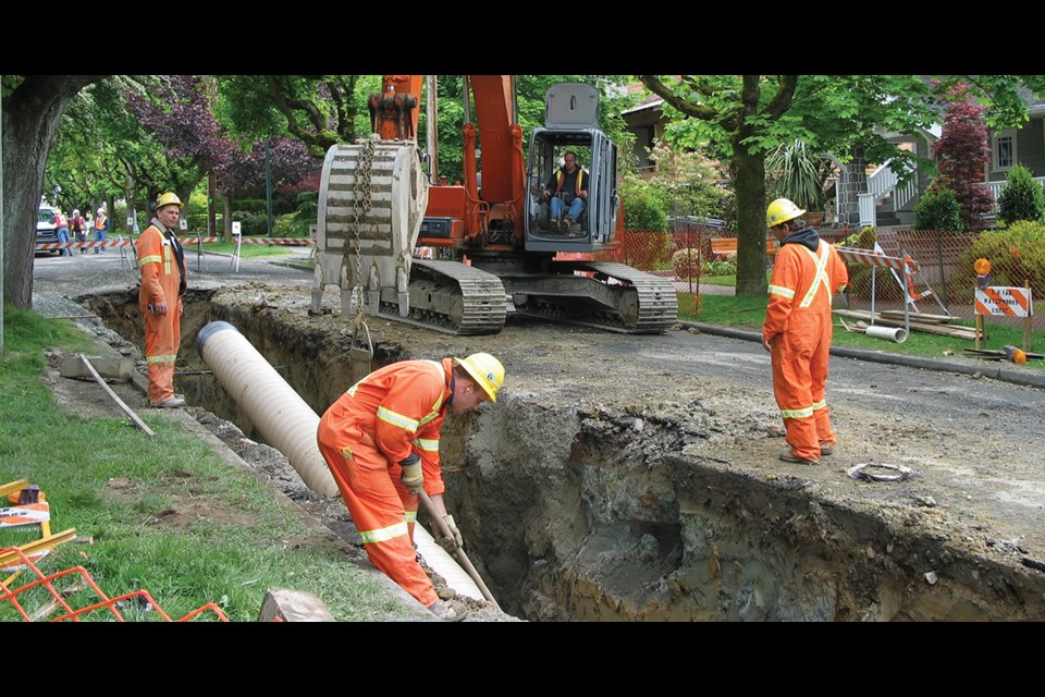 City of Vancouver repairs to separate stormwater runoff and sewer pipes.