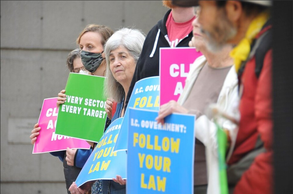 Climate advocates outside B.C. Supreme Court