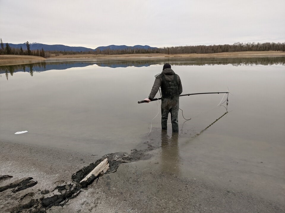 sebastian_pole_sampling_goodenough_lake_1