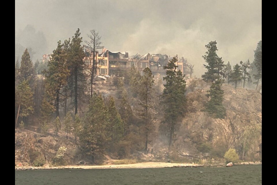 It's not clear if any structures avoided the  McDougall Creek wildfire.