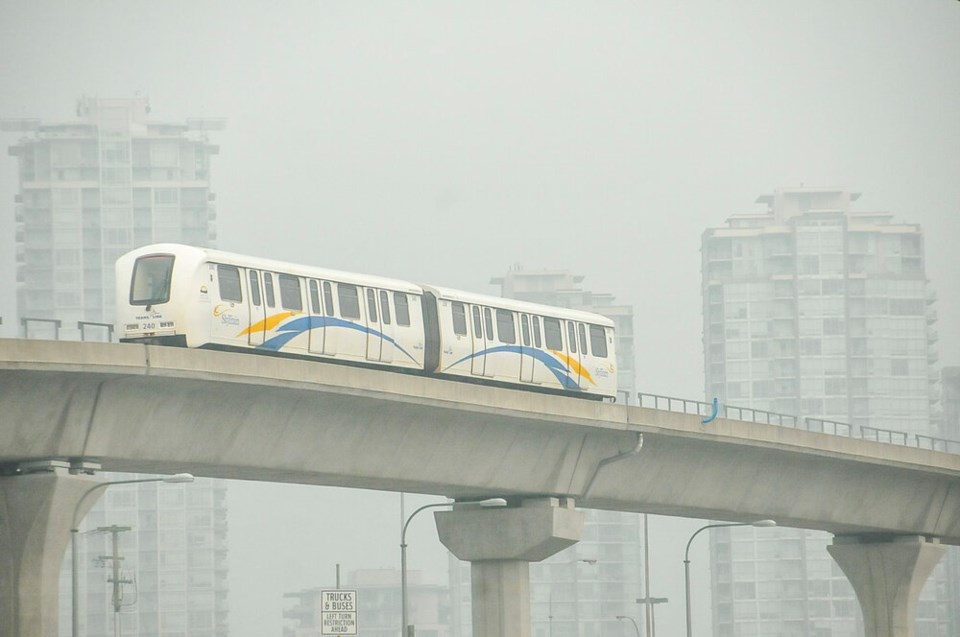 SkyTrain in smoke