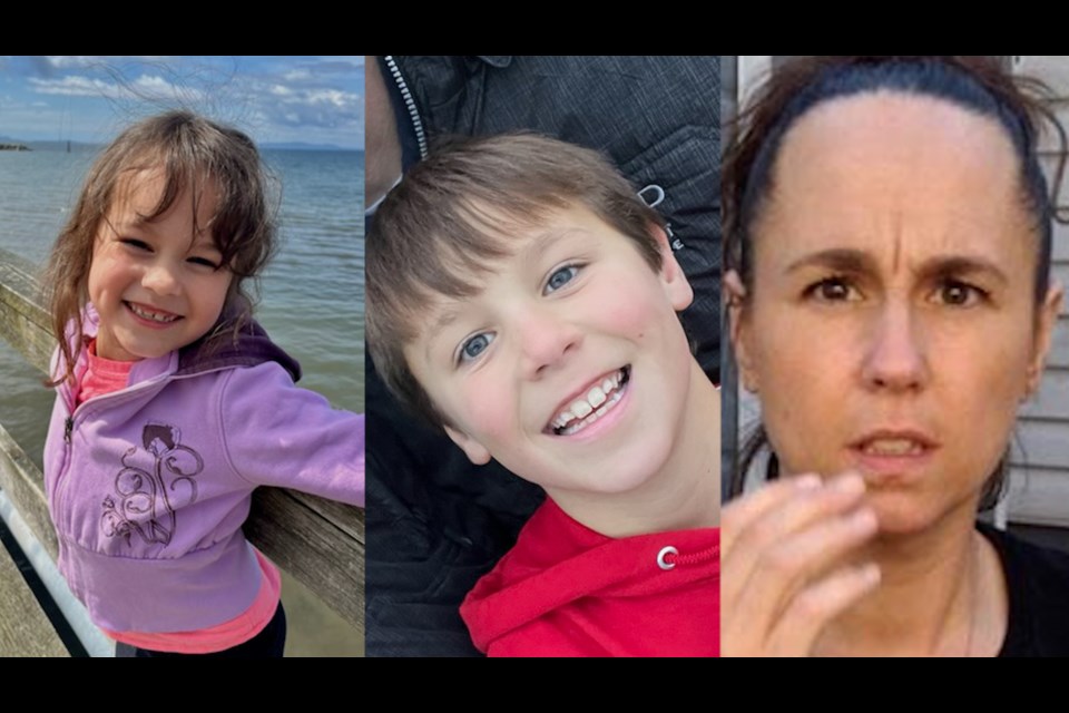 From left: Aurora Bolton, 8; Joshuah Bolton, 10; and their mother Verity Bolton.