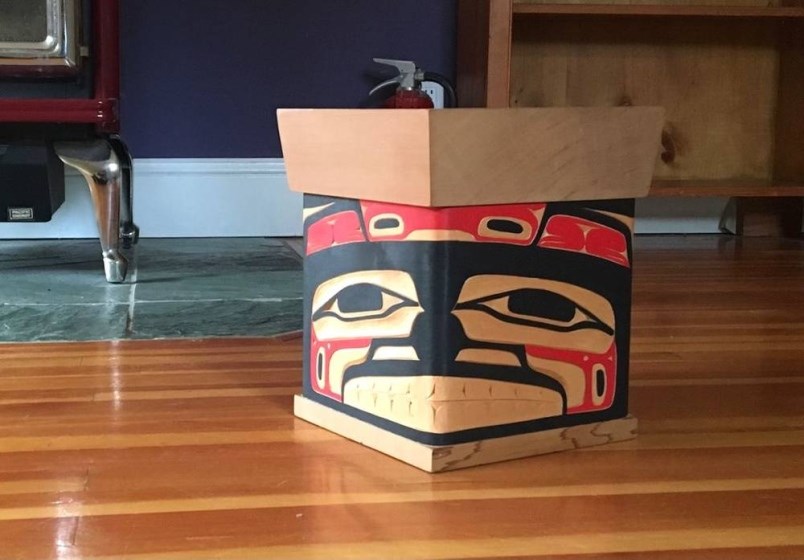 A bentwood box containing the ashes of her mother was taken from Madeline Milne's Victoria home some time between July 27 and Aug. 1, 2021. 