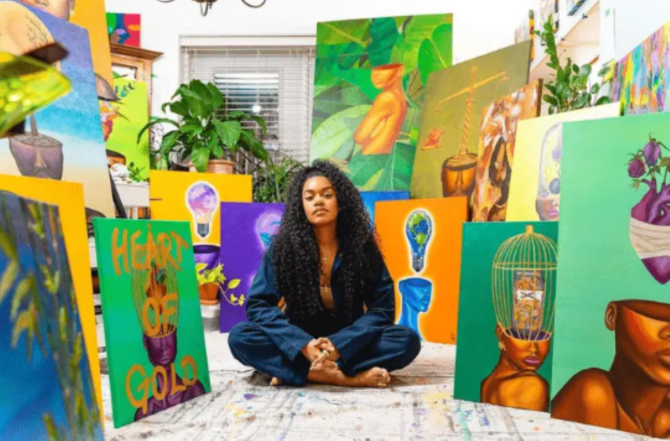 Crystal Noir said her artwork falls under the afro surrealism genre, adding she always paints her work in a series, each addressing a specific subject matter.