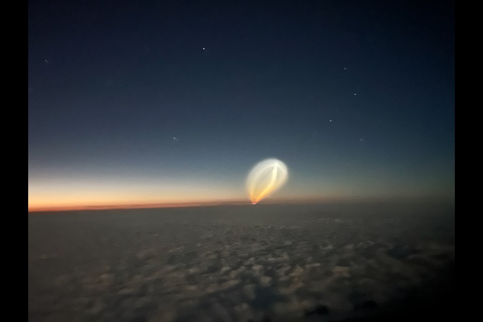 iPhone 13 photos of SpaceX launch above Florida.