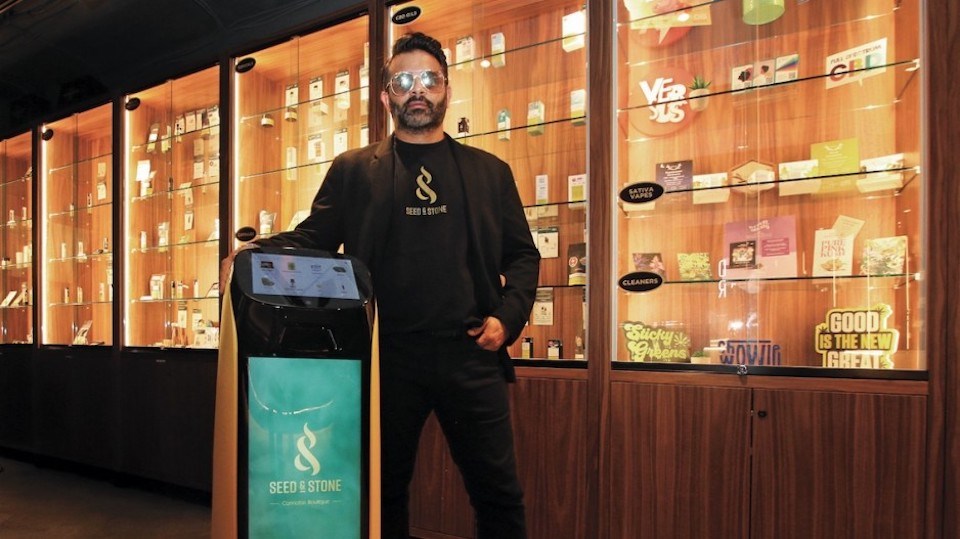 Vikram Sachdeva, CEO of the Seed and Stone cannabis store chain recently started using a robot at his Delta location.