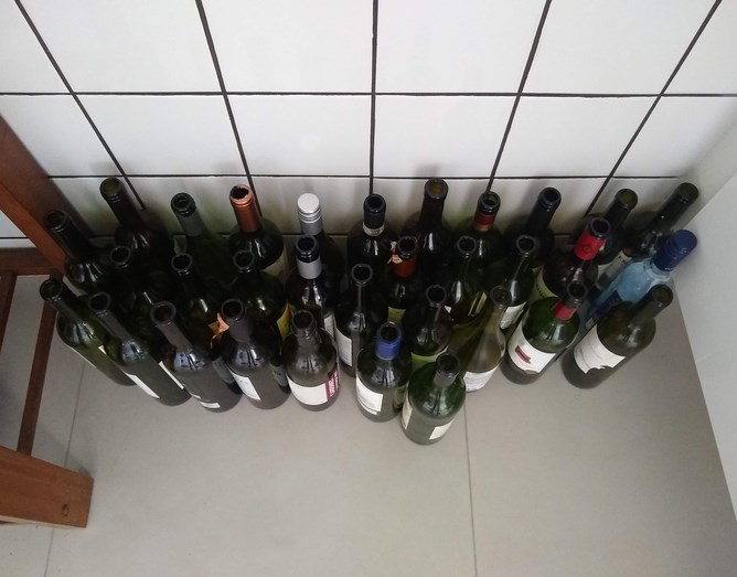 wine bottles empties