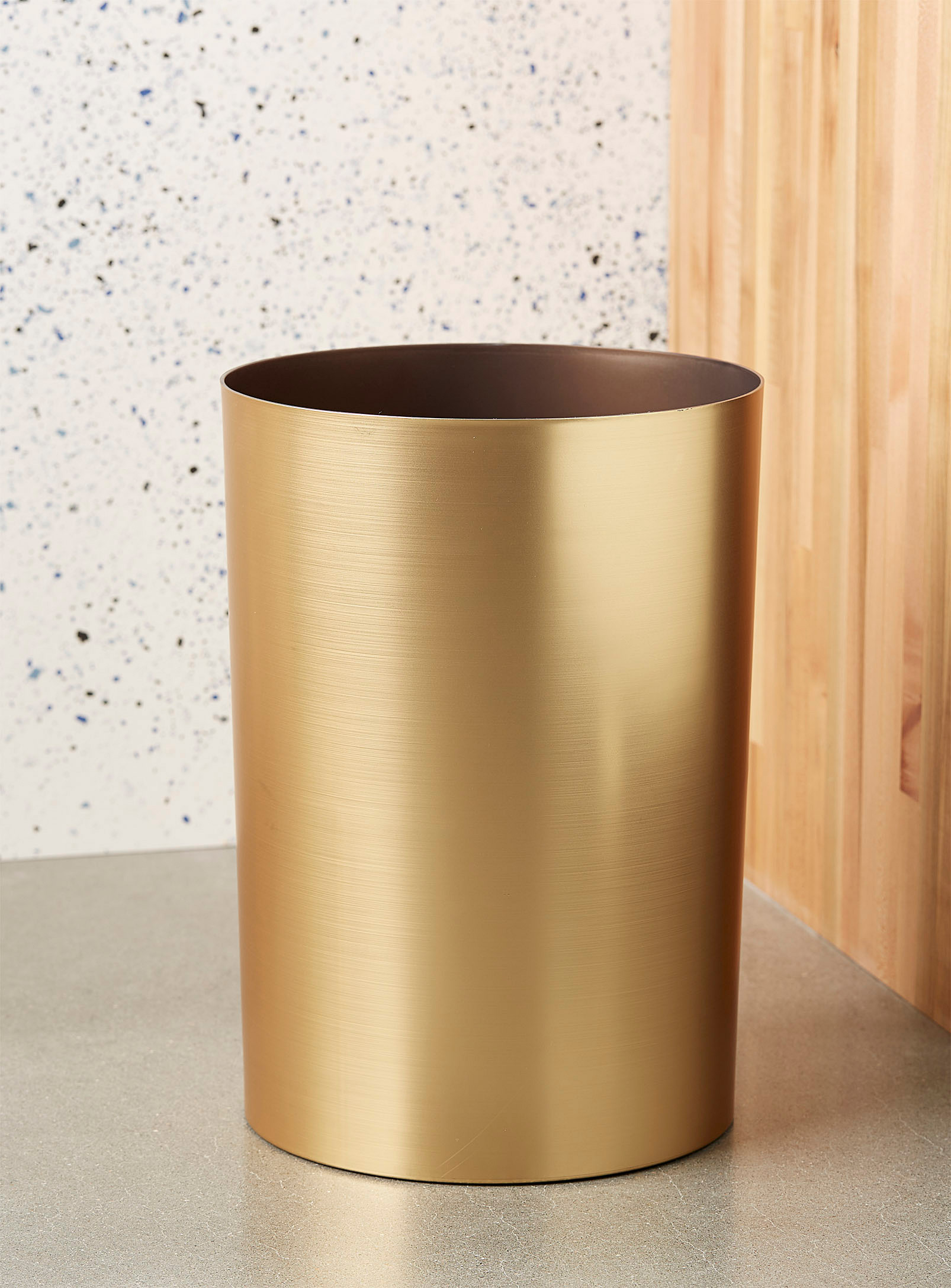 Gold garbage pail