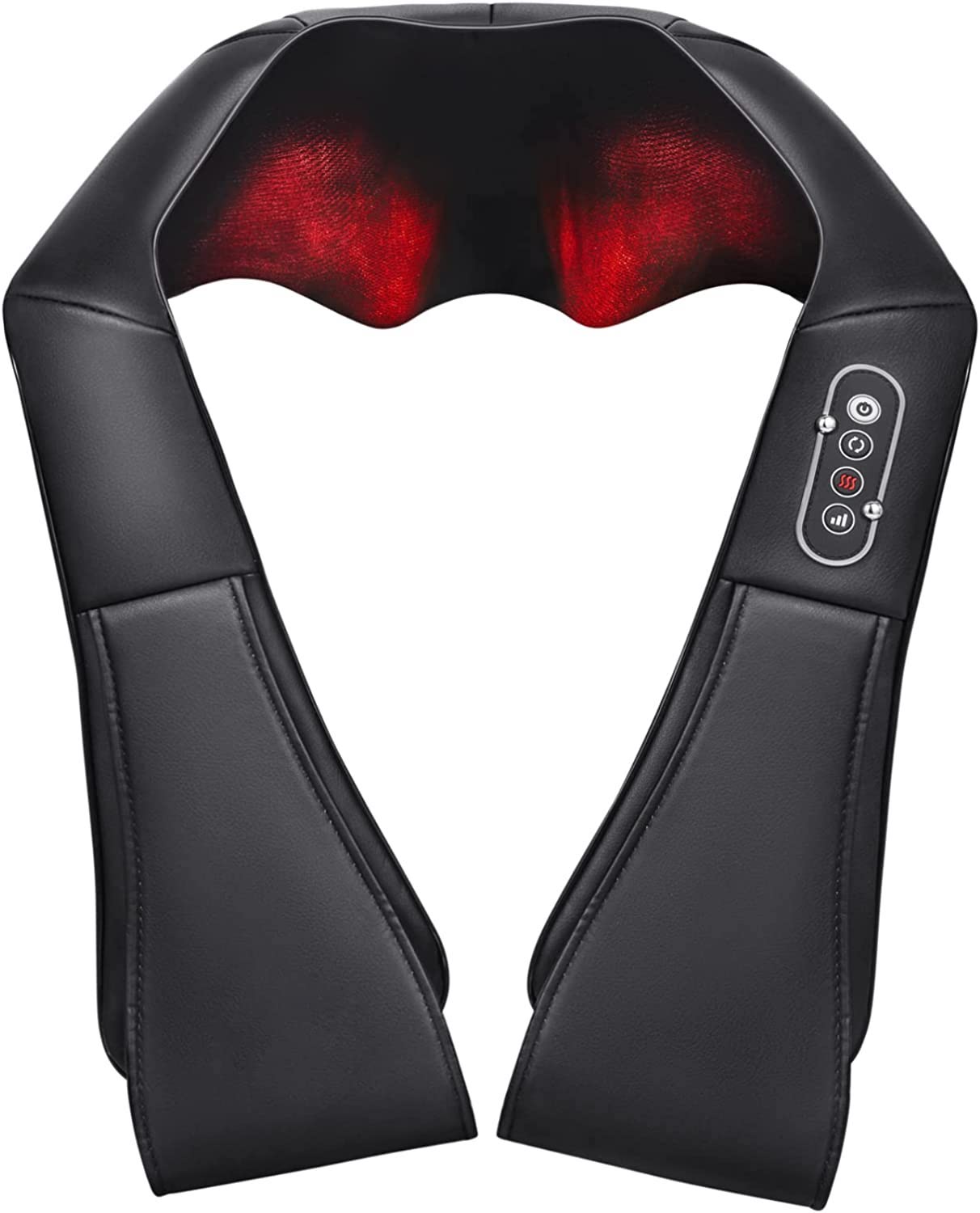 Heated shiatsu massager