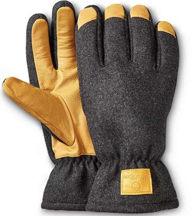 Insulated leather gloves.