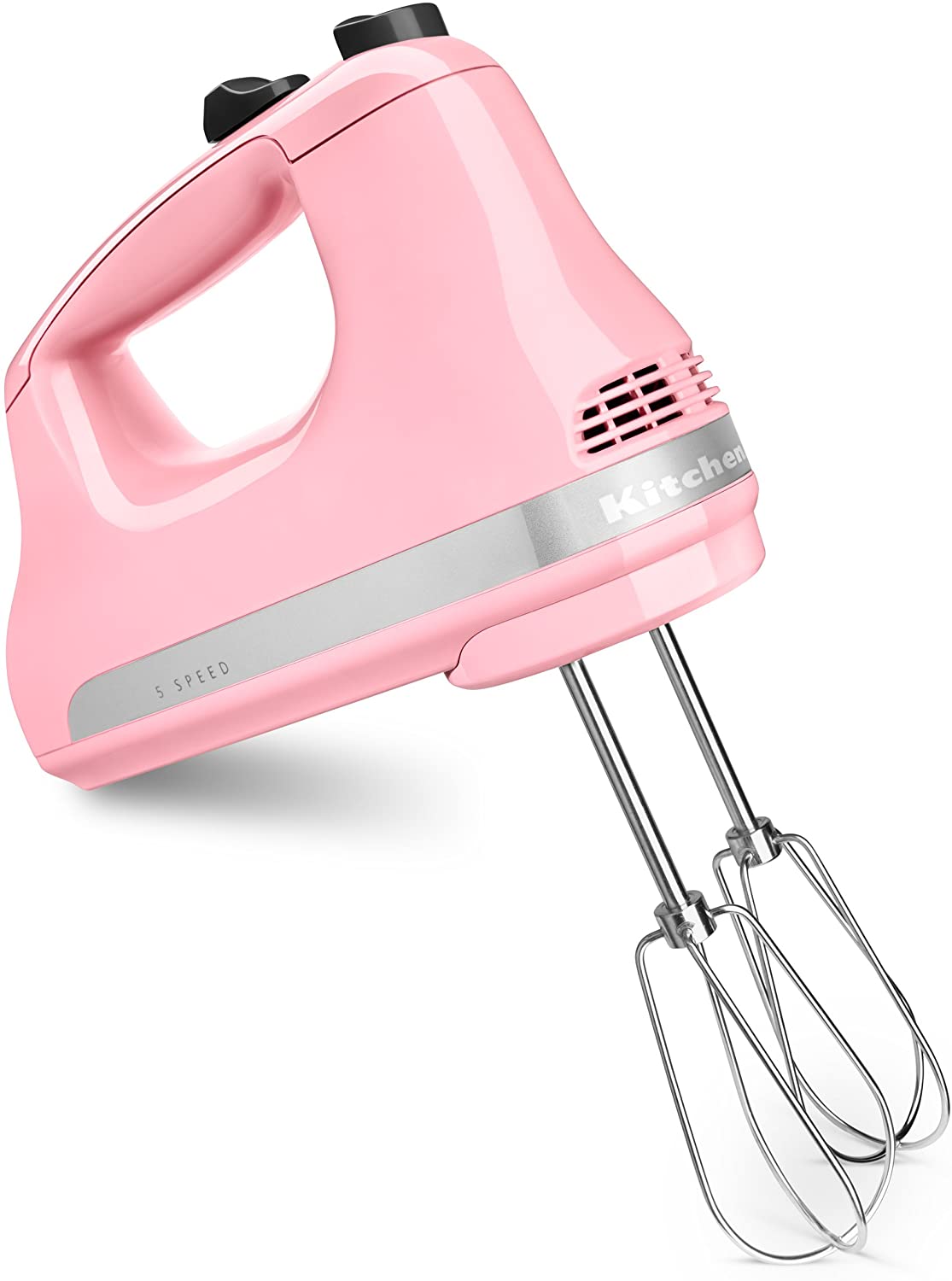 Pink KitchenAid mixer.