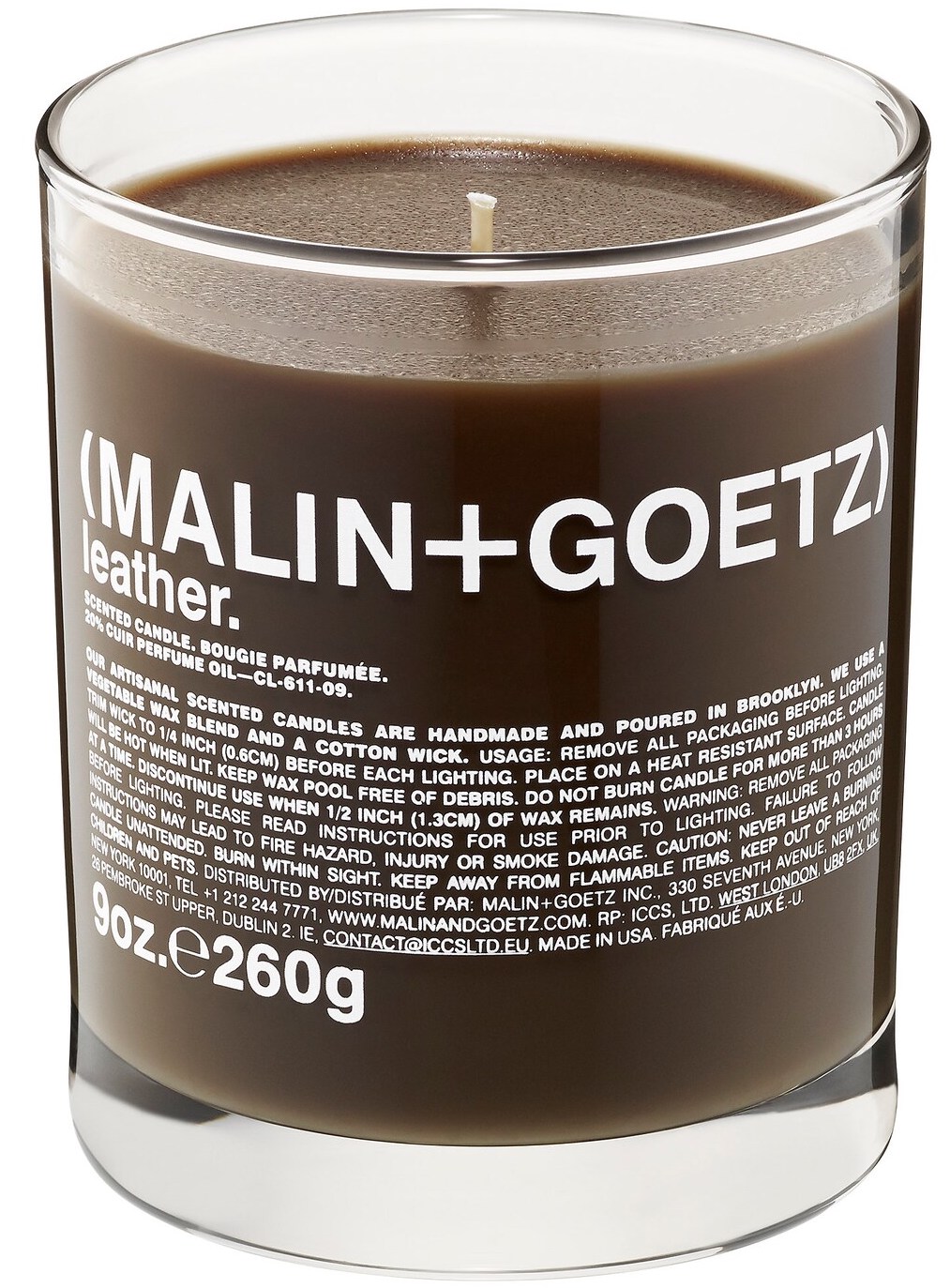 Malin + Goetz leather candle