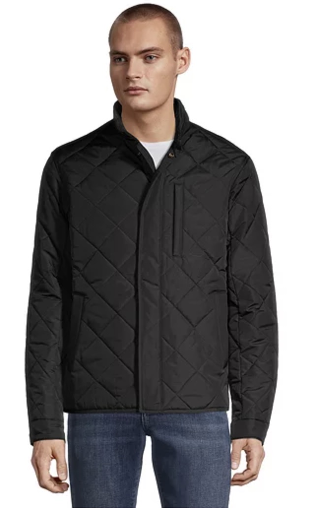 Quilted black jacket for men. 