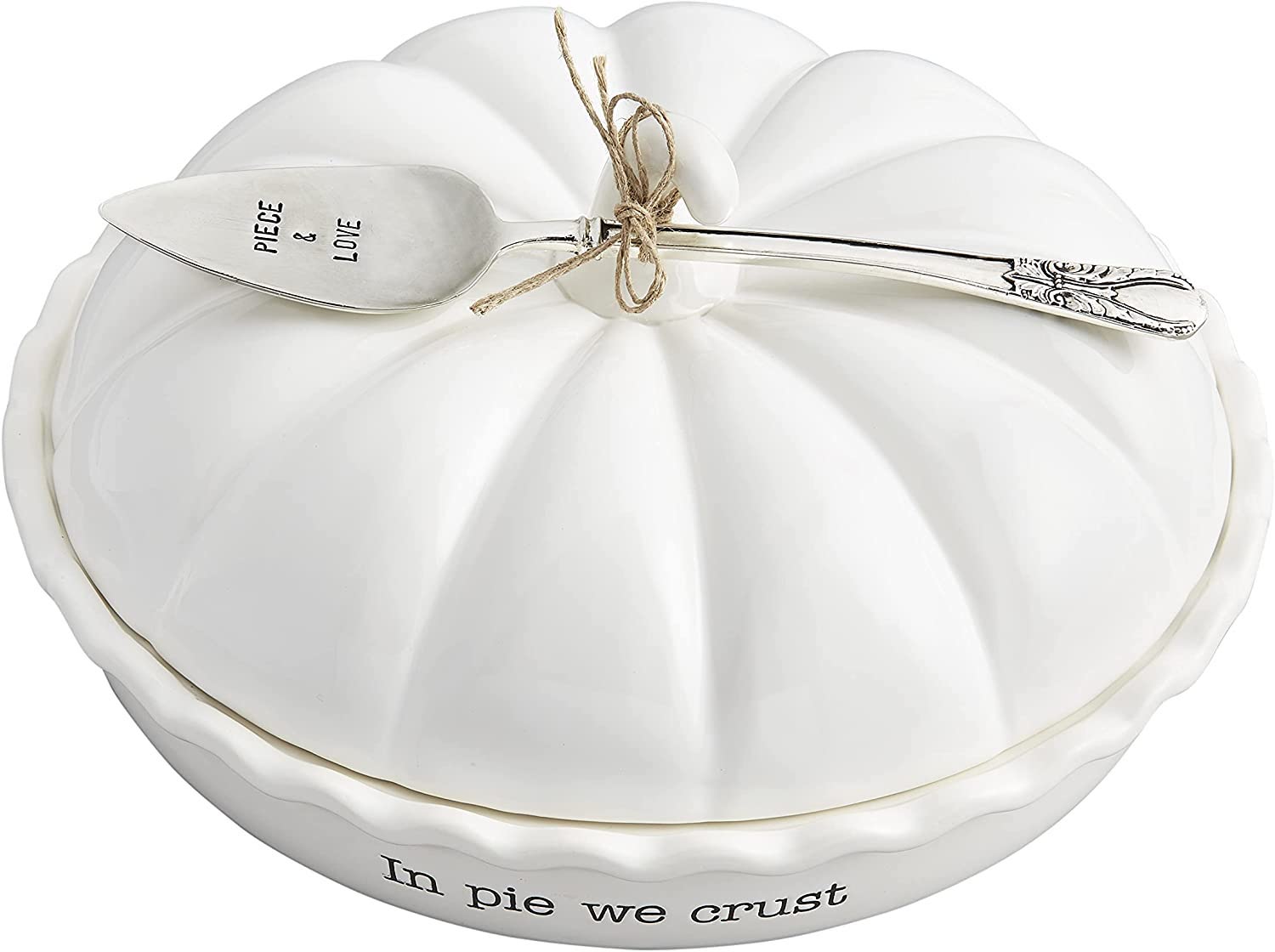 White pumpkin pie dish