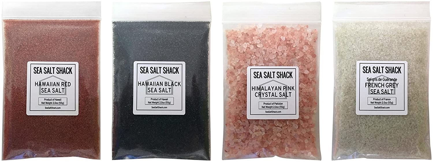 Variety pack of gourmet salts.