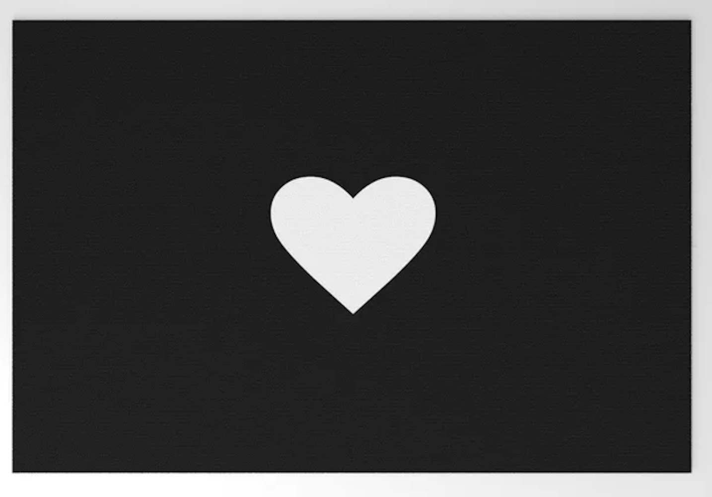 black and white heart mat