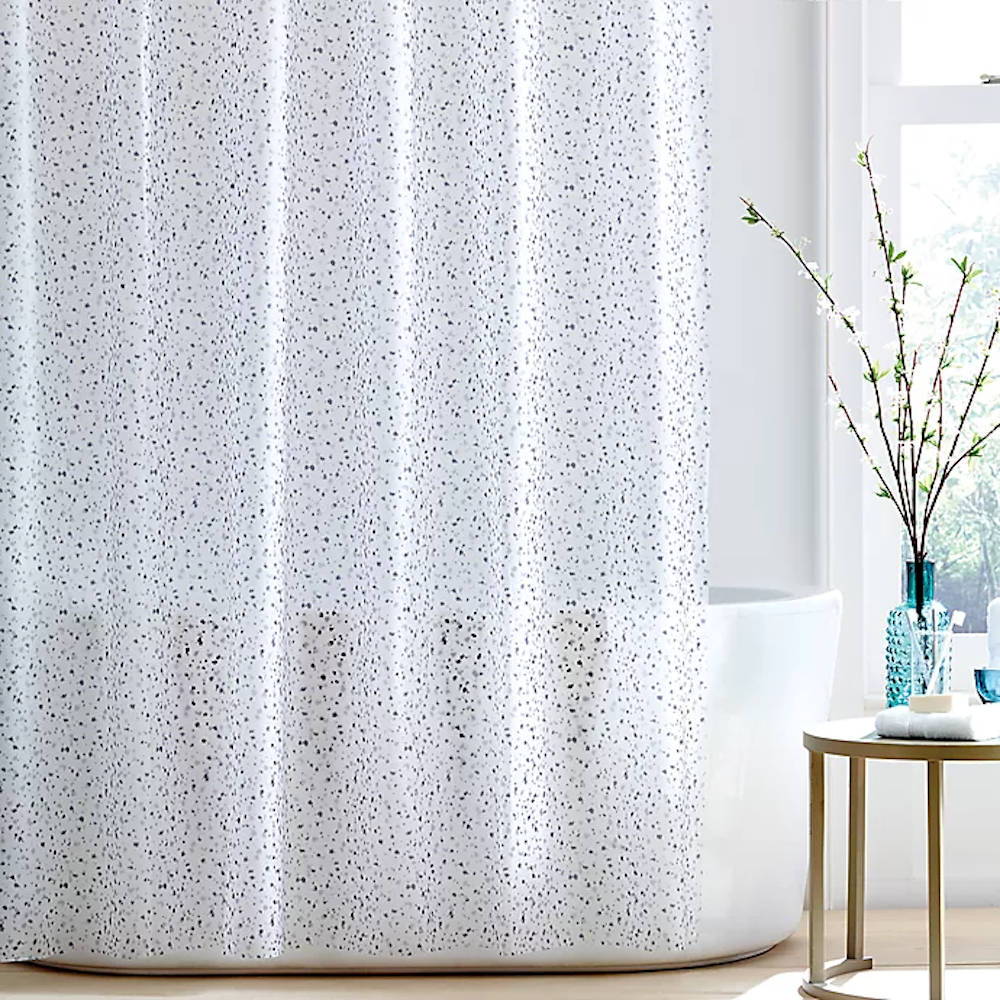 Speckled shower curtain