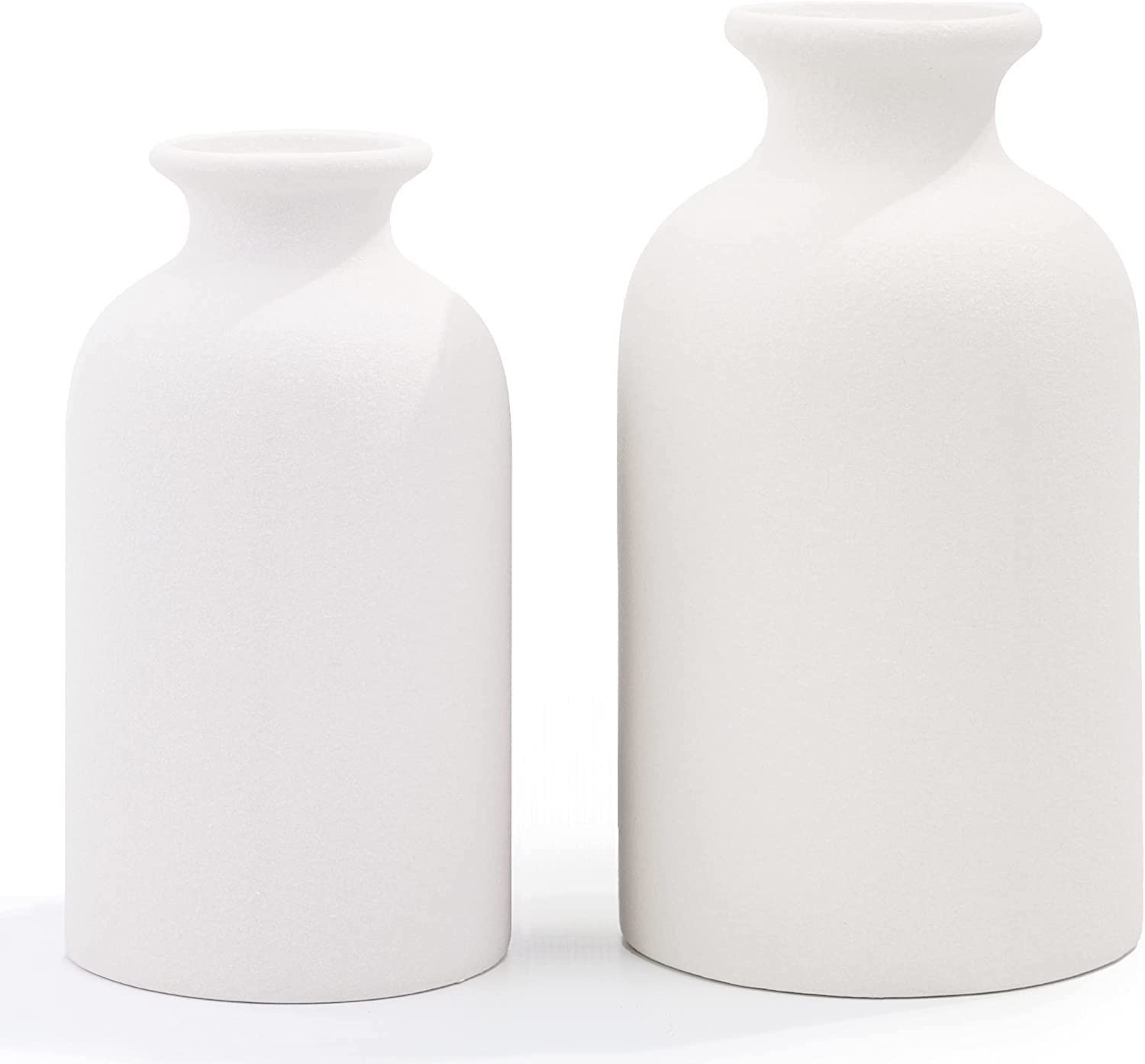 white vases