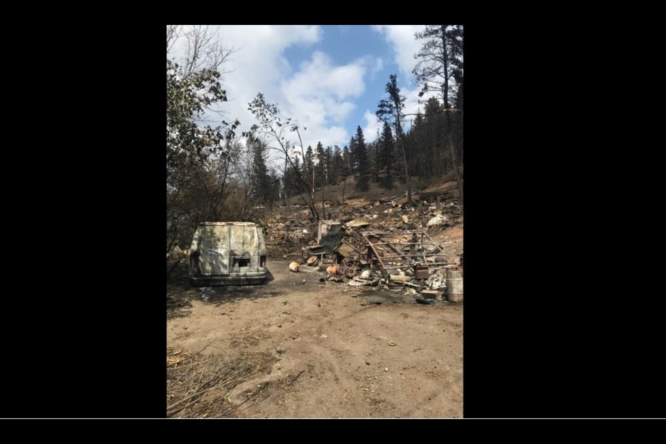 One of the homes in Monte Lake destroyed by the White Rock Lake wildfire.